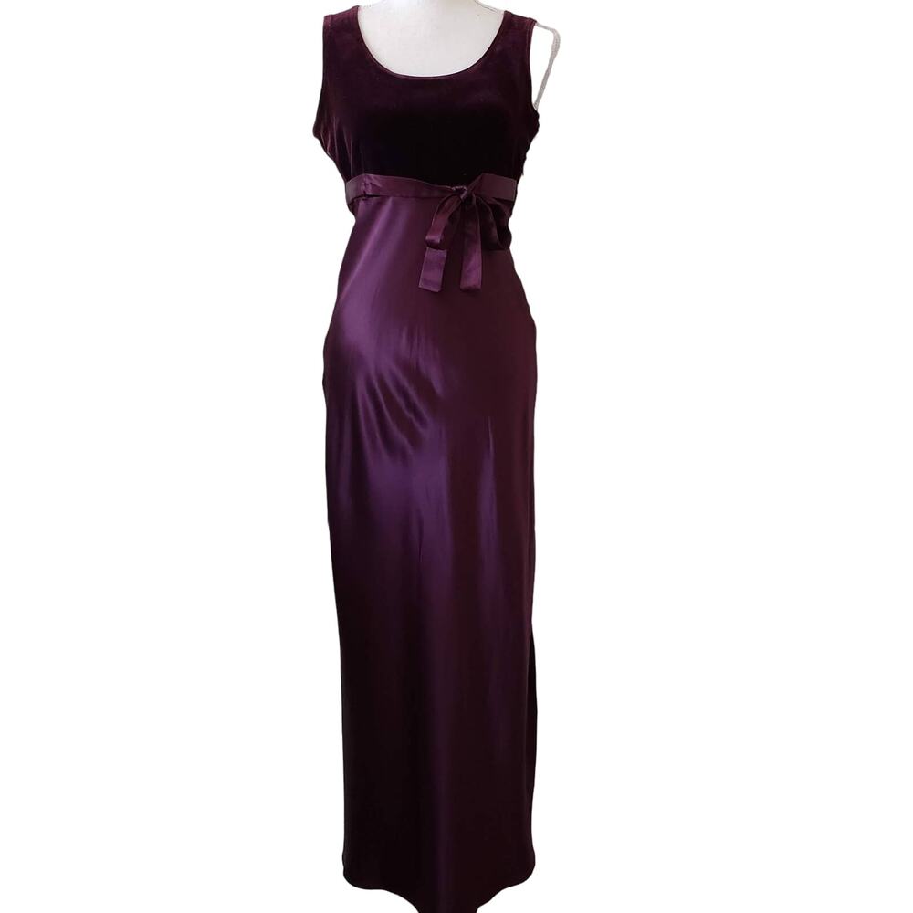 CDC Velvet Satin High Waist Full Length Bodycon Tank Slip Prom Formal Gown 4